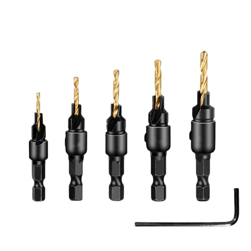 Konischer Bohrer, Senker, Holzbearbeitungs-Pilotlöcher, HSS-Universal-Senkbohrer, Schraube, Aluminium-Kunststoff-Zimmerei-Pilotloch (Senker-Bits D) von SKFGNX