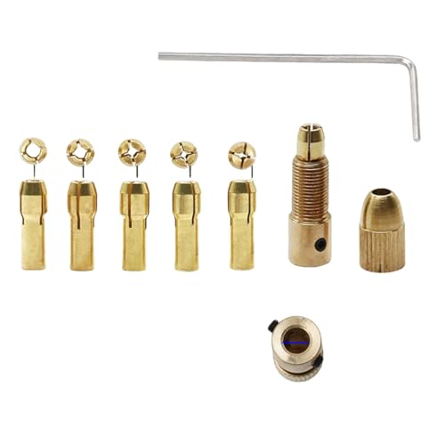 Mini-Bohrfutter-Spannzangensatz für die Welle des Elektromotors, passend für Mikro-Spiralbohrer, Messingpatrone, Drehwerkzeug-Bit, Spannmutteradapter (4,05 mm Mini-Bohrfutter) von SKFGNX