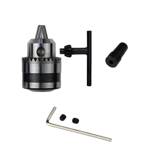 Mini-Bohrfutter mit Gewindeklemme, 0,6 mm - 6 mm, B10-Montage, konische Verbindungsstange, Motorwelle mit Adapter, Schlüsselschlüssel, Elektrowerkzeug (Bohrfutterwelle 5 mm) von SKFGNX