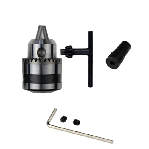 Mini-Bohrfutter mit Gewindeklemme, 0,6 mm - 6 mm, B10-Montage, konische Verbindungsstange, Motorwelle mit Adapter, Schlüsselschlüssel, Elektrowerkzeug (Bohrfutterwelle 8 mm) von SKFGNX