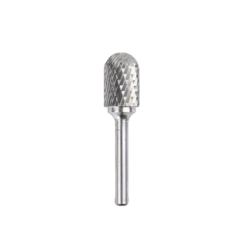 Rotationsfeile aus Wolframkarbid, Frässtift, Stil C, Kugelkopf, Zylinder, 6 mm, 1/4-Schaft, Formschnitzwerkzeuge, Einzelschnitt-Fräser, Metall (Doppelfrässtift, 6 x 16 mm) von SKFGNX