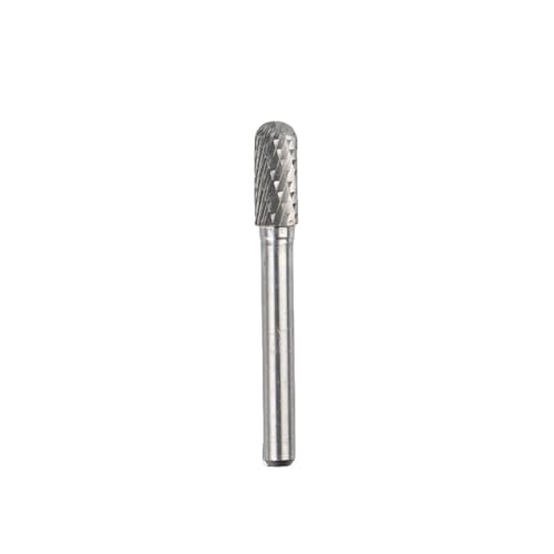 Rotationsfeile aus Wolframkarbid, Frässtift, Stil C, Kugelkopf, Zylinder, 6 mm, 1/4-Schaft, Formschnitzwerkzeuge, Einzelschnitt-Fräser, Metall (Doppelfrässtift, 6 x 8 mm) von SKFGNX
