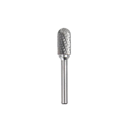 Rotationsfeile aus Wolframkarbid, Frässtift, Stil C, Kugelkopf, Zylinder, 6 mm, 1/4-Schaft, Formschnitzwerkzeuge, Einzelschnitt-Frässtift, Metall (Doppelfrässtift, 6 x 12 mm) von SKFGNX
