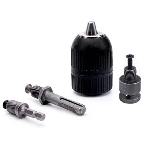 Schnellspannbohrfutter 2–13 mm, Konverter 1/2 Zoll – 20 Gewinde, Schnellwechseladapter, 1/4 Zoll Sechskant-Schlagschrauber, Bohrer (1 Bohrfutter, 3 Adapter) von SKFGNX