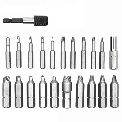 Set zum Entfernen beschädigter Schrauben, Bohrer, einfaches Herausziehen, Zerlegen von Bolzen, rutschenden Zähnen, Abreißen, Abgenutzter, gebrochener Entferner (Schraubenausdreher, 22-teilig) von SKFGNX