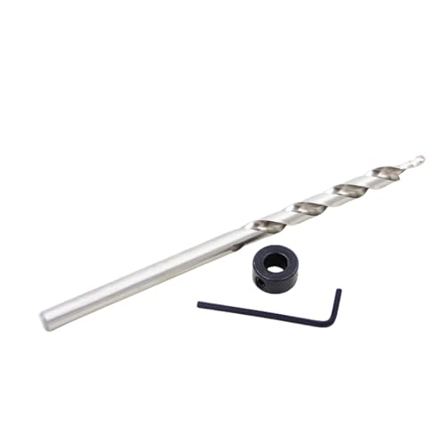 Spiral-Stufenbohrer mit Stopper-Positionierer für manuelle Tiefenanschlagmanschette für Taschen-Pilotlöcher, 1/4-Sechskant, runde Holzbearbeitung (Taschenlochbohrer A) von SKFGNX