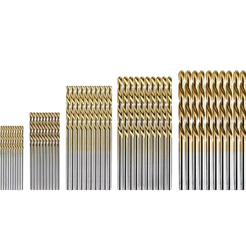 Spiralbohrer-Set mit geradem Schaft, Titanbeschichtung, Hochgeschwindigkeitsstahl, HHS, Holz, Kunststoff, Aluminium, Fräser, Holzbearbeitungswerkzeug, 50-teilig Spiralbohrer-Set mit geradem Schaft, Titanbeschichtung, Hochgeschwindigkeitsstahl, HHS, Holz, Kunststoff, Aluminium, Fräser, Holzbearbeitungswerkzeug, 50-teilig von SKFGNX