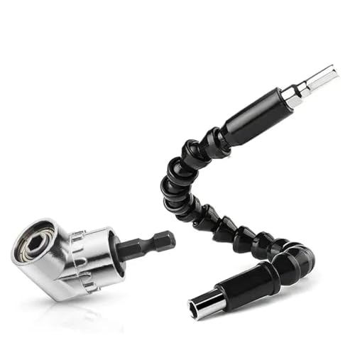Winkelbohraufsatz, Schraubendreheradapter, flexibler Schaft, weicher Verlängerungshalter, Schraubendreher, magnetisch, 1/4-Sechskant-Bit-Steckschlüsselfutter (Winkeladapter-Set) von SKFGNX