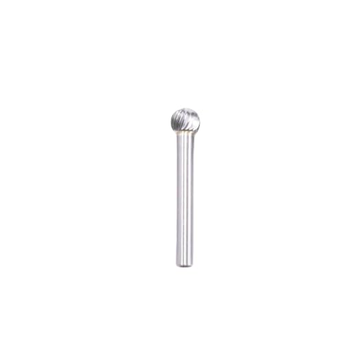 Wolframkarbid-Rotationsfeile, Fräser, Form, Schnitzwerkzeuge, Einzelschnitt, Kugelkopffräser, Gravur für Metall, 6 mm, 1/4 Schaft (Kugelkopfende 6 x 10 mm) von SKFGNX