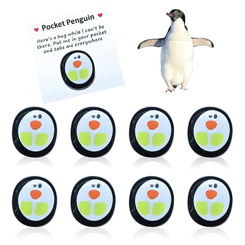 SKHAOVS 8 Stück Mini Pocket Penguin Hug, A Little Pocket Penguin Hug, Ermutigende Geschenke, Pinguin Geschenk, Niedliche Tasche Pinguin Umarmung mit Grußkarten, für Familie Freunde von SKHAOVS