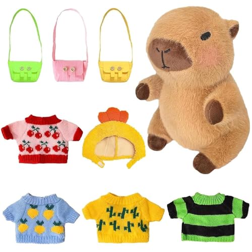 SKIKHN Capybara Plüschtier, 25cm Cute Capybara Plüschtier Spielzeug mit Kleidung & Zubehör, Dress Up Capybara Plushies Puppe, Capybara Plüsch Spielzeug Urlaub Geburtstag Favors für Kinder SKIKHN Capybara Plüschtier, 25cm Cute Capybara Plüschtier Spielzeug mit Kleidung & Zubehör, Dress Up Capybara Plushies Puppe, Capybara Plüsch Spielzeug Urlaub Geburtstag Favors für Kinder von SKIKHN