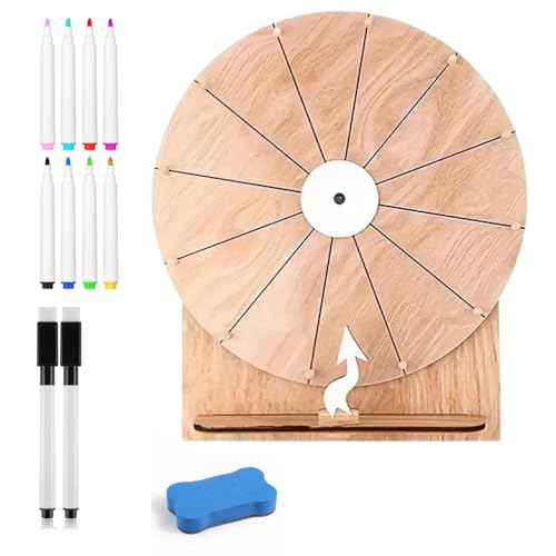 SKIKHN Glücksrad zum Drehen, 30cm Großes Glücksrad Set, 12 Beschriften Glücksrad mit Radiergummi und Markierstift, Glücksrad zum Selbstgestalten, Drehrad Glücksrad für Wortspiele, Neujahr, Party SKIKHN Glücksrad zum Drehen, 30cm Großes Glücksrad Set, 12 Beschriften Glücksrad mit Radiergummi und Markierstift, Glücksrad zum Selbstgestalten, Drehrad Glücksrad für Wortspiele, Neujahr, Party von SKIKHN