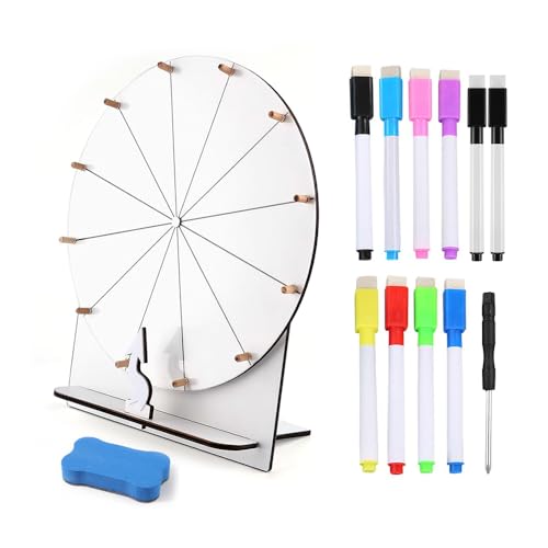 SKIKHN Hölzernes Glücksrad,29cm Glücksrad Zum Drehen,Glücksrad Zum Selbstgestalten mit Radiergummi und Markierstift,Preisrad Tisch-Glücksrad für Karneval, Gewinnen Von Fortune-Spin-Spielen Bunt Weiß SKIKHN Hölzernes Glücksrad,29cm Glücksrad Zum Drehen,Glücksrad Zum Selbstgestalten mit Radiergummi und Markierstift,Preisrad Tisch-Glücksrad für Karneval, Gewinnen Von Fortune-Spin-Spielen Bunt Weiß von SKIKHN