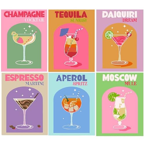 SKIKHN Malen Nach Zahlen Cocktail, 6 Stück Paint by Numbers Malen Nach Zahlen, DIY Landschaft mit Pinseln und Acrylfarben, für Erwachsene und Anfänger mit Pinsel Acrylfarben, A Ohne Keilrahmen SKIKHN Malen Nach Zahlen Cocktail, 6 Stück Paint by Numbers Malen Nach Zahlen, DIY Landschaft mit Pinseln und Acrylfarben, für Erwachsene und Anfänger mit Pinsel Acrylfarben, A Ohne Keilrahmen von SKIKHN