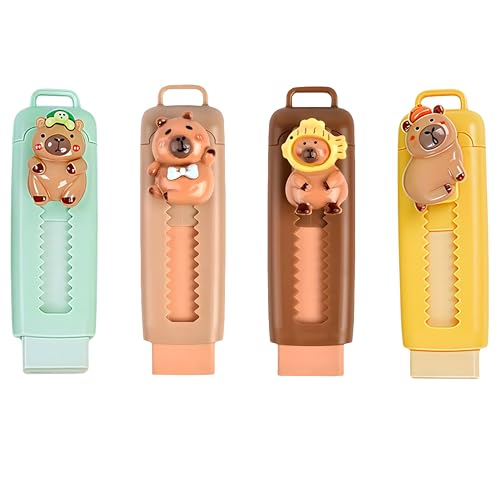 4 Stück Capybara Einziehbarer Radiergummi Kinder Capybara Lustige Radiergummis Tiere Einziehbarer Push Pull Radiergummi für Kinder, Studenten 4 Stück Capybara Einziehbarer Radiergummi Kinder Capybara Lustige Radiergummis Tiere Einziehbarer Push Pull Radiergummi für Kinder, Studenten von SKIPTHYBER