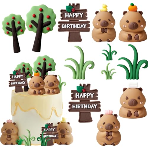 Capybara Kuchen Deko 12 Stück Geburtstag Cake Topper Realistic Animal Figuren Happy Birthday Partyzubehör Capybara Kuchen Dekoration für Kinder Geburtstags deko Baby Shower Capybara Kuchen Deko 12 Stück Geburtstag Cake Topper Realistic Animal Figuren Happy Birthday Partyzubehör Capybara Kuchen Dekoration für Kinder Geburtstags deko Baby Shower von SKIPTHYBER