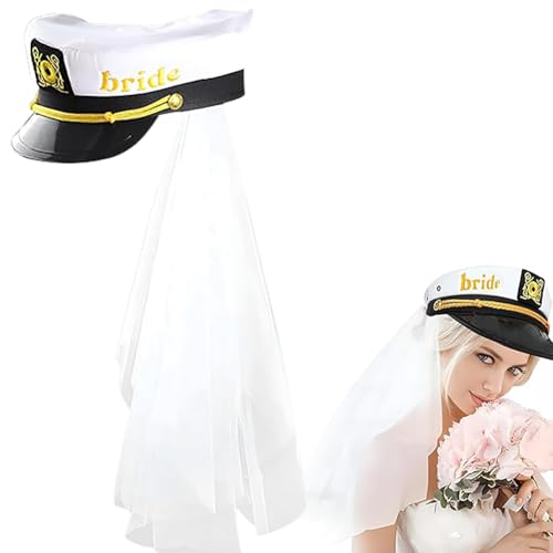 Junggesellinnenabschied-Zubehör, Kapitänshut mit weißem Schleier für Junggesellinnenabschied, lustig, nautische Yacht, Junggesellinnenabschied, Cosplay, Haardekoration, Junggesellinnenabschied Junggesellinnenabschied-Zubehör, Kapitänshut mit weißem Schleier für Junggesellinnenabschied, lustig, nautische Yacht, Junggesellinnenabschied, Cosplay, Haardekoration, Junggesellinnenabschied von SKIPTHYBER
