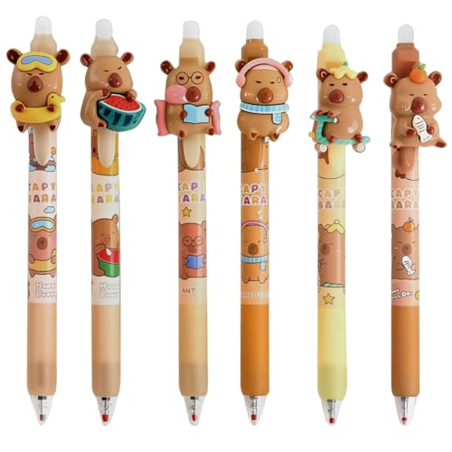 SKIPTHYBER Radierbarer Kugelschreiber,6 Stück Capybara Stifte Niedlicher Cartoon Stift 0,5mm Erasable Pen Set Gelstifte Radierbar Radierbare Stifte für Schulsachen Bürobedarf Studenten SKIPTHYBER Radierbarer Kugelschreiber,6 Stück Capybara Stifte Niedlicher Cartoon Stift 0,5mm Erasable Pen Set Gelstifte Radierbar Radierbare Stifte für Schulsachen Bürobedarf Studenten von SKIPTHYBER