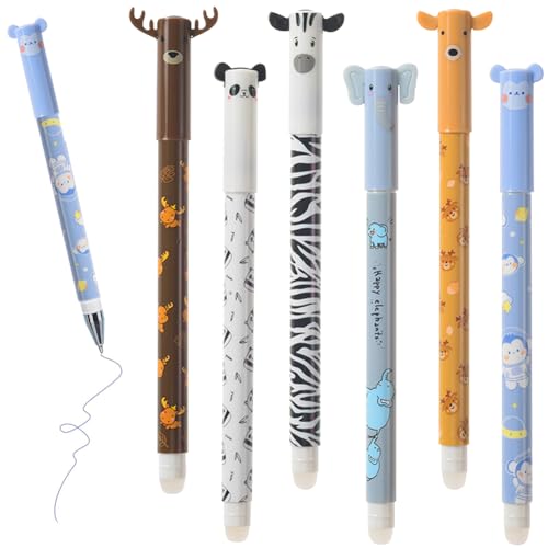 SKIPTHYBER Tier Radierbarer Kugelschreiber,6 Stück Gelstifte Radierbar-Schwarze Cartoon Stift 0,5mm Erasable Pen Set Gelstifte Radierbar Radierbare Stifte für Schulsachen Bürobedarf Studenten SKIPTHYBER Tier Radierbarer Kugelschreiber,6 Stück Gelstifte Radierbar-Schwarze Cartoon Stift 0,5mm Erasable Pen Set Gelstifte Radierbar Radierbare Stifte für Schulsachen Bürobedarf Studenten von SKIPTHYBER
