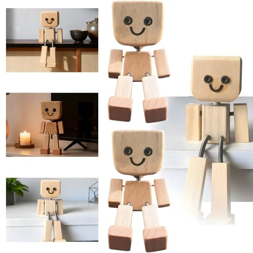 SKIPTHYBER Wackelfigur Auto Holzfiguren, Shaking Wooden Man Figur, Schüttelmann aus Holz, Handgefertigter Holzfigur mit Schüttelnden Beine Auto Armaturenbrett-Décor SKIPTHYBER Wackelfigur Auto Holzfiguren, Shaking Wooden Man Figur, Schüttelmann aus Holz, Handgefertigter Holzfigur mit Schüttelnden Beine Auto Armaturenbrett-Décor von SKIPTHYBER
