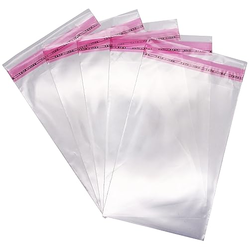 SKIR'CO (100 Stück) Transparente Zellophantüten 10 x 15 cm Selbstklebende Plastiktüten OPP Beutel Selbstverschließende Plastiktüten Lebensmittelbeutel von SKIR'CO