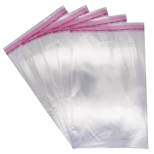 SKIR'CO (100 Stück) Transparente Zellophantüten 16 x 25 cm Selbstklebende Plastiktüten OPP Beutel Selbstverschließende Plastiktüten Lebensmittelbeutel von SKIR'CO
