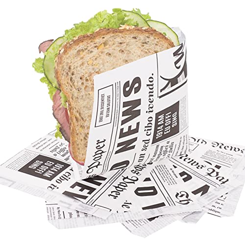 SKIR'CO (250 Stück) Papiertüten für Lebensmittelverpackungen 15 x 15 cm, fettdichte Fast Food Beutel, Lebensmittelverpackung, Burgerbeutel von SKIR'CO