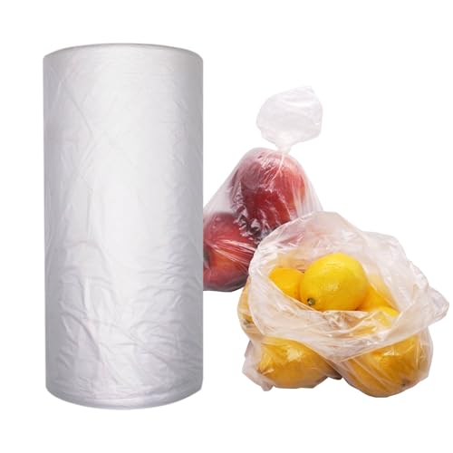 SKIR'CO (600 Stück) Klar Plastiktüten 25x40 cm Lebensmittelecht HDPE Lebensmittelverpackungsbeutel Theke Polyethylen Beutel auf Rolle Gefrierbeutel Foliensack Kunststoffsack von SKIR'CO