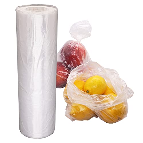 SKIR'CO (600 Stück) Klar Plastiktüten 25x40 cm Lebensmittelecht HDPE Lebensmittelverpackungsbeutel Theke Polyethylen Beutel auf Rolle Gefrierbeutel von SKIR'CO