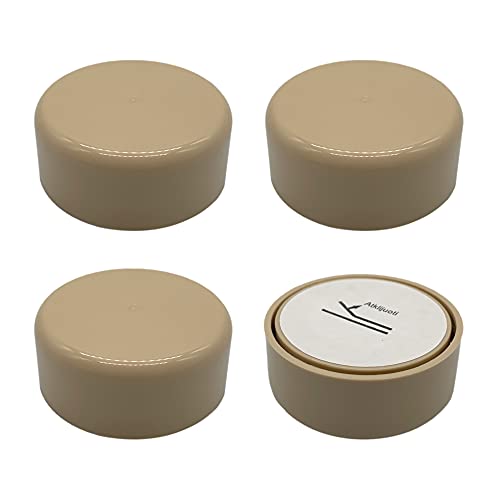 SKIR'CO Möbelbeine aus Kunststoff, höhenverstellbar, rund, Ø 55 mm, selbstklebende Möbelfüße, mit Aufklebern, 4 Stück, Beige SKIR'CO Möbelbeine aus Kunststoff, höhenverstellbar, rund, Ø 55 mm, selbstklebende Möbelfüße, mit Aufklebern, 4 Stück, Beige von SKIR'CO