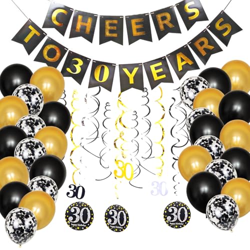 Happy 30th Birthday Hängende Wirbel Luftschlangen Dekoration Set, Happy Birthday Banner, 30 Jahre alt Geburtstag Party Hängende Hintergrund Dekoration Happy 30th Birthday Hängende Wirbel Luftschlangen Dekoration Set, Happy Birthday Banner, 30 Jahre alt Geburtstag Party Hängende Hintergrund Dekoration von SKIRUP