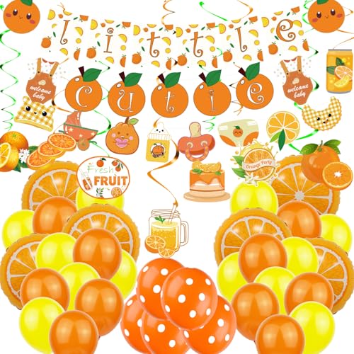 Little Cutie Babyparty-Dekorationen, orangefarbenes Geburtstagsparty-Zubehör, kleines süßes Banner, hängende Spirale, Zitrone, orangefarbene Luftballons für Mandarine, Babyparty, Clementine, Little Cutie Babyparty-Dekorationen, orangefarbenes Geburtstagsparty-Zubehör, kleines süßes Banner, hängende Spirale, Zitrone, orangefarbene Luftballons für Mandarine, Babyparty, Clementine, von SKIRUP