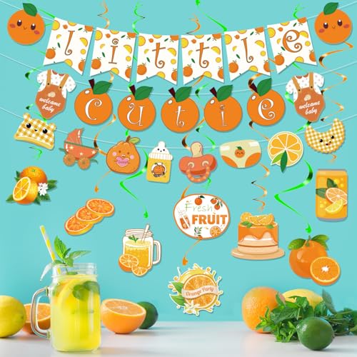 Little Cutie Orange Thema Party Dekorationen Set, Little Cutie Banner, hängende Wirbel, Babyparty und Geburtstagsparty Supplies Little Cutie Orange Thema Party Dekorationen Set, Little Cutie Banner, hängende Wirbel, Babyparty und Geburtstagsparty Supplies von SKIRUP
