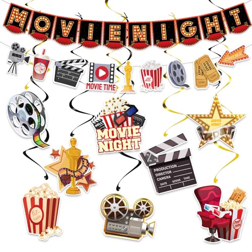 SKIRUP 18 Stück Filmnacht Dekorationen Party Dekorationen Kit Filmabend Banner Hängende Wirbel Kino Thema für Brautdusche Geburtstag Party Supplies Film Hintergrund SKIRUP 18 Stück Filmnacht Dekorationen Party Dekorationen Kit Filmabend Banner Hängende Wirbel Kino Thema für Brautdusche Geburtstag Party Supplies Film Hintergrund von SKIRUP