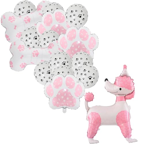 SKIRUP Hund Geburtstag Party Dekoration Set Pfotenabdruck und Knochenform Folienballons 76cm von SKIRUP
