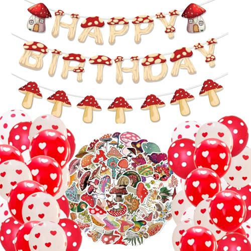 SKIRUP Woodland Mushroom Birthday Party Decoration Mushroom Balloon Garden Party Birthday Banner Fairy Woodland Mushroom Party Supplies Favors SKIRUP Woodland Mushroom Birthday Party Decoration Mushroom Balloon Garden Party Birthday Banner Fairy Woodland Mushroom Party Supplies Favors von SKIRUP