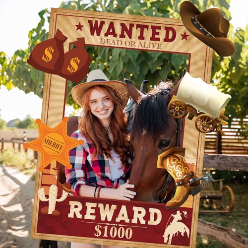 West Wanted Photo Booth Prop Kit Cowboy Party Dekoration Wild Western Cowboy Thema Photo Booth Prop Set Wild Western Selfie Photo Booth Poster für Cowboy Cowgirl Rustikales Partyzubehör West Wanted Photo Booth Prop Kit Cowboy Party Dekoration Wild Western Cowboy Thema Photo Booth Prop Set Wild Western Selfie Photo Booth Poster für Cowboy Cowgirl Rustikales Partyzubehör von SKIRUP
