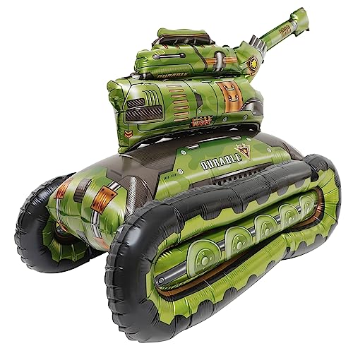 Camouflage Tank Modell Folienballon Aluminium Party Deko für Geburtstagsfeier Langlebig und Leicht Dekoration für Wände Fenster und Mehr von SKISUNO