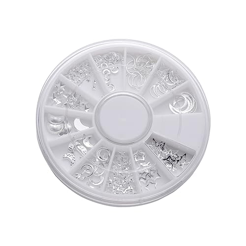 SKISUNO Nagelkunst-Dekorationen 12 Gitter Metallnieten -Nagelkunst-Schmuck für Frauen und Mädchen elegantes silbernes Mond-Nagel- SKISUNO Nagelkunst-Dekorationen 12 Gitter Metallnieten -Nagelkunst-Schmuck für Frauen und Mädchen elegantes silbernes Mond-Nagel- von SKISUNO