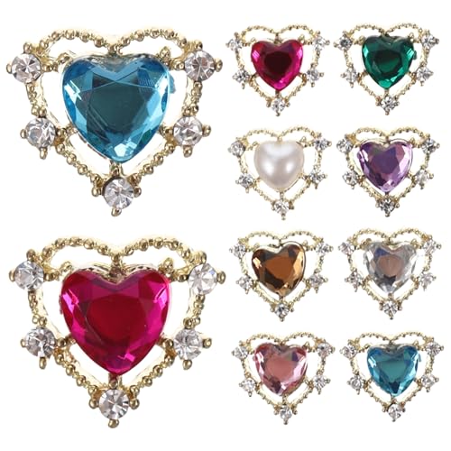 SKISUNO 10 Stück Nail Art Strasssteine Diy Dekorative Nagelcharms für Projekte für Nageldesign Handy Bastelarbeiten und Mehr Zufällige Farbe von SKISUNO