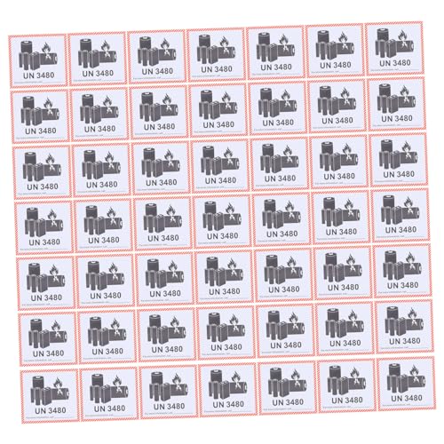 SKISUNO 100 Blatt Lithium Batterie Labels Selbstklebende Warnetiketten für Sicheren Versand von Lithium Ionen Batterien und Sicherheitswarnungen Maße von SKISUNO