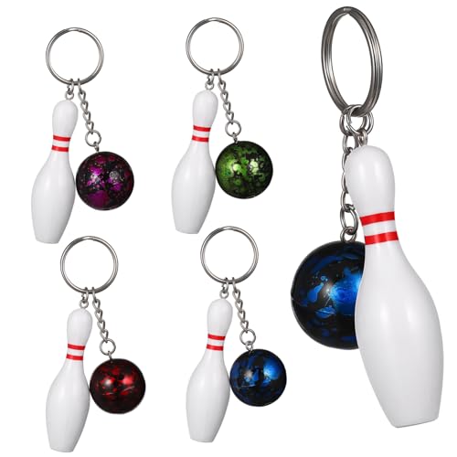 SKISUNO 10Stücke Bowling Schlüsselanhänger Sport Themen Schlüsselanhänger Mitgebsel für Kindergeburtstage Strapazierfähiges Material Designs Taschen von SKISUNO