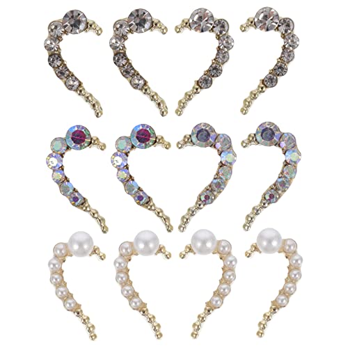 SKISUNO 12 Stück Herzförmige Nail Art Dekorationen Diy Nail Studs für Nageldesigns für Anfänger und Profis Schnelle Anwendung für Besondere Anlässe von SKISUNO