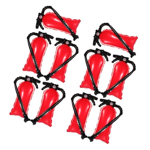SKISUNO 12 Stück Teiliges Feuerlöscher Luftballons aus Aluminiumfolie Aufblasbare Feuerwehr dekoration für Feuerwehrparty und Kindergeburtstag Reißfest und Einfach zu Befüllen von SKISUNO