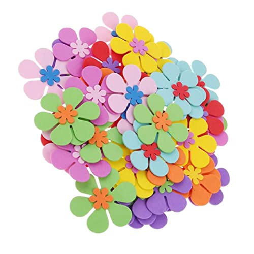 SKISUNO 120 Stück Bunte DIY Schaumstoff Blumen Dekorationen Langlebig und Sicher für Kindergarten und Grundschule Kreative Bastelprojekte und Raumgestaltung von SKISUNO