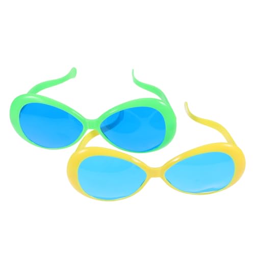 SKISUNO 2 Stücke Übergroße Hawaii Partybrille Tropische Sonnenbrillen Leichte Lustige Foto Requisiten Strand Zubehör für Luau Party und Sommerveranstaltungen von SKISUNO