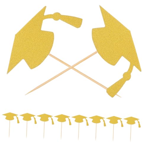 SKISUNO 24 Stück Teiliges Graduation Cap Cake Topper aus Goldfarbenem Material Einfache Handhabung Vielseitig Einsetzbar für Abschlussfeiern Schulabschluss Deko und Festliche SKISUNO 24 Stück Teiliges Graduation Cap Cake Topper aus Goldfarbenem Material Einfache Handhabung Vielseitig Einsetzbar für Abschlussfeiern Schulabschluss Deko und Festliche von SKISUNO