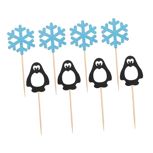 SKISUNO 24stücke Pinguin Schneeflocken Kuchen Dekorationen Kreative Tortenaufsätze Für Geburtstagsfeiern Und Winterliche Anlässe SKISUNO 24stücke Pinguin Schneeflocken Kuchen Dekorationen Kreative Tortenaufsätze Für Geburtstagsfeiern Und Winterliche Anlässe von SKISUNO