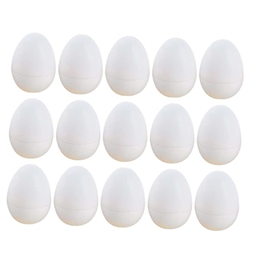 SKISUNO Deko 30St Ostereier gefälschte Hühnereier bemalbare Eier füller Modelle Ei-Ornament Hühnerstall Eier leer dekorative Eier Requisiten schmücken Kind gefälschte Eier Plastik Weiß von SKISUNO