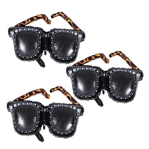 SKISUNO 3Stücke Aufblasbare Jahre Sonnenbrillen Ballons Retro Party Deko für Disco Mottoparty Langlebige Aluminiumfolie Ergänzung für Erwachsene und Kindergeburtstage von SKISUNO